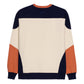Felpa girocollo in cotone biologico color block