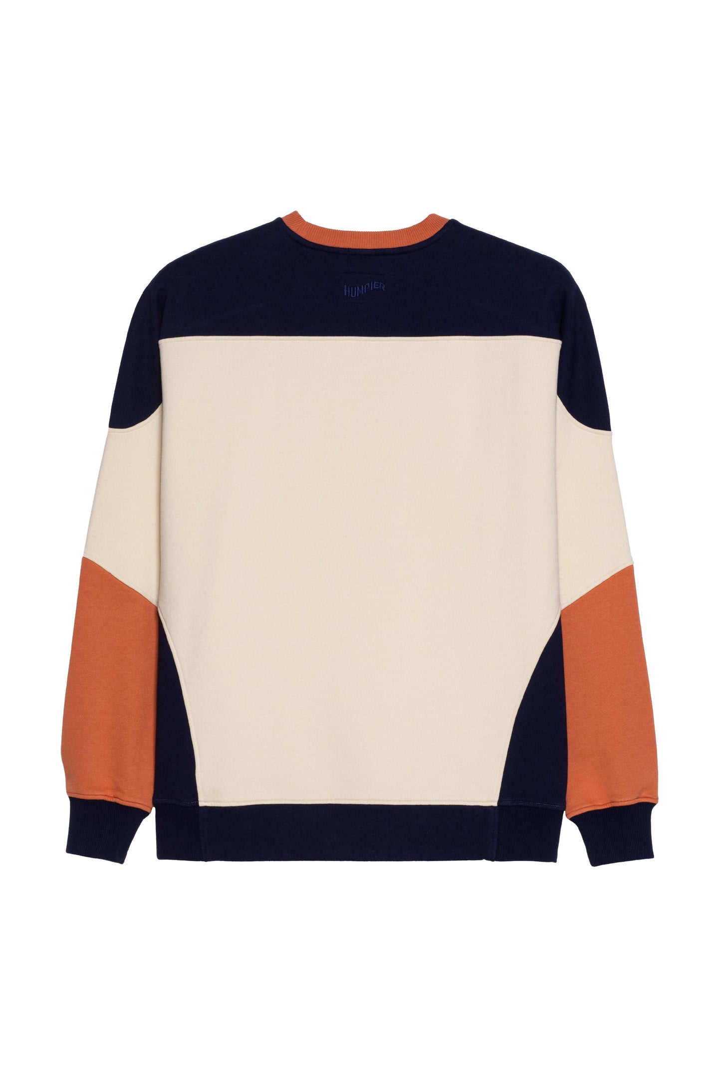 Felpa girocollo in cotone biologico color block