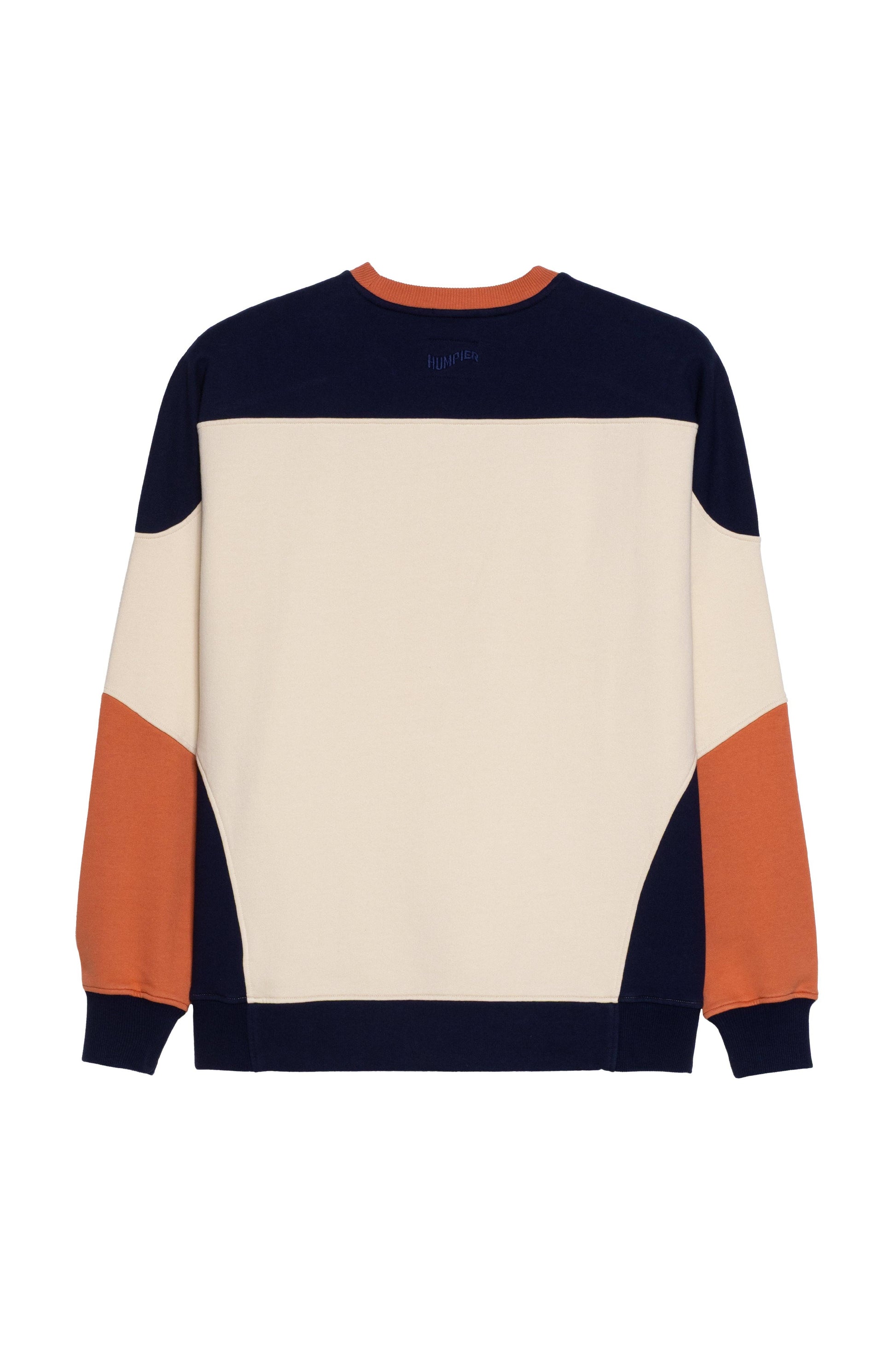 Felpa girocollo in cotone biologico color block