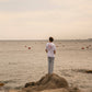 T-shirt oversize in cotone biologico con stampa sole