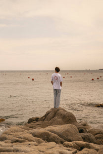 T-shirt oversize in cotone biologico con stampa sole