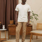 T-shirt con taschino in cotone riciclato avorio