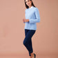 Jeans skinny cropped con strass