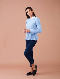 Jeans skinny cropped con strass