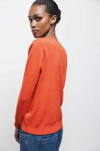 Maglione in maglia rasata con scollo a V