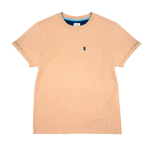 T-shirt in cotone biologico color desert mélange con taschino