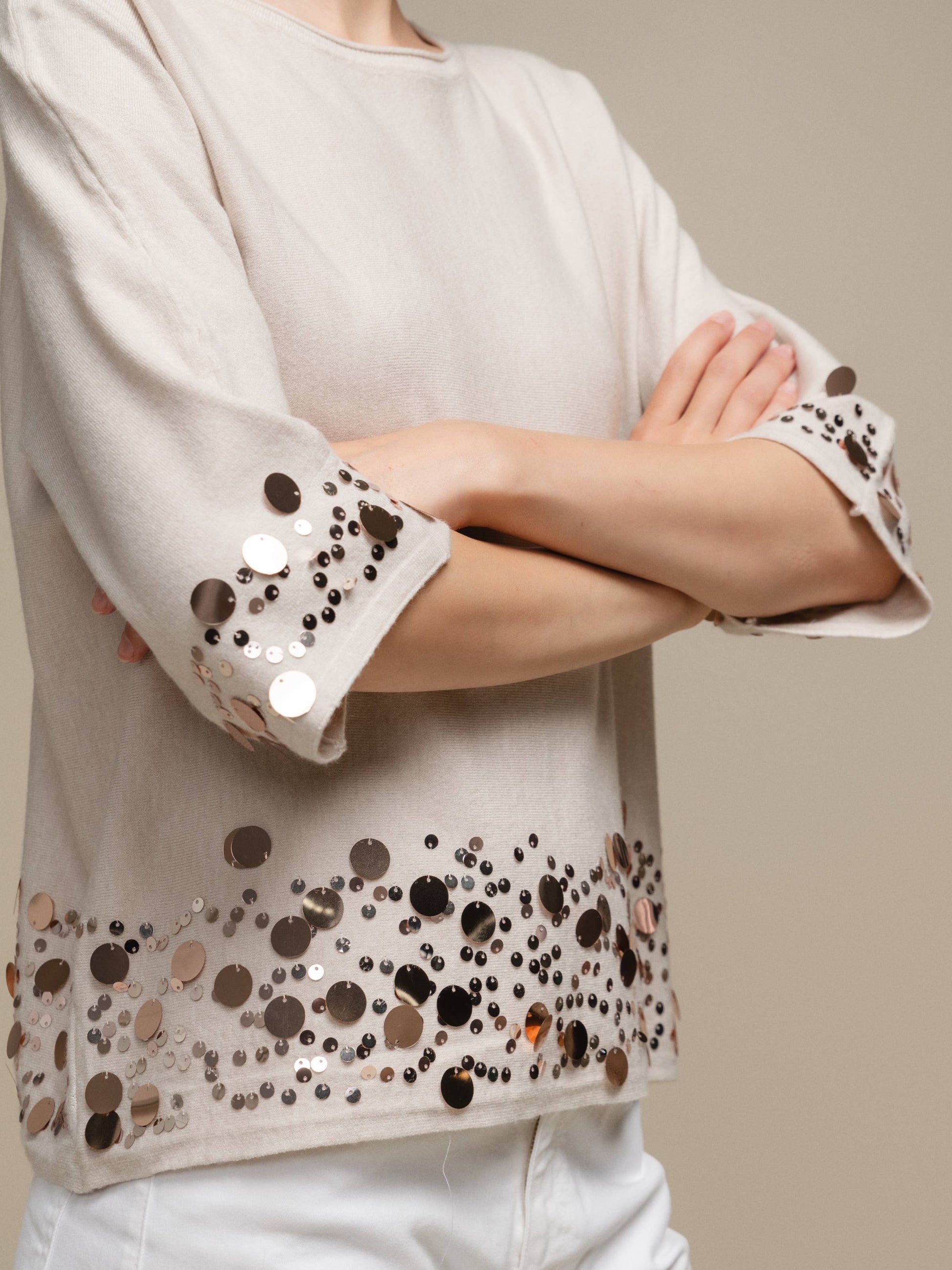 Maglia donna morbida con paillettes