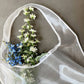 Borsa a spalla in organza trasparente con maxi spallacci