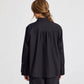 Camicia corta in popeline di cotone biologico nera Flora
