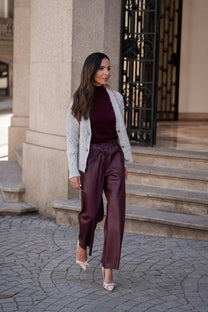 Cardigan in maglia traforata con bottoni
