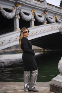 Cardigan lungo in maglia con cintura