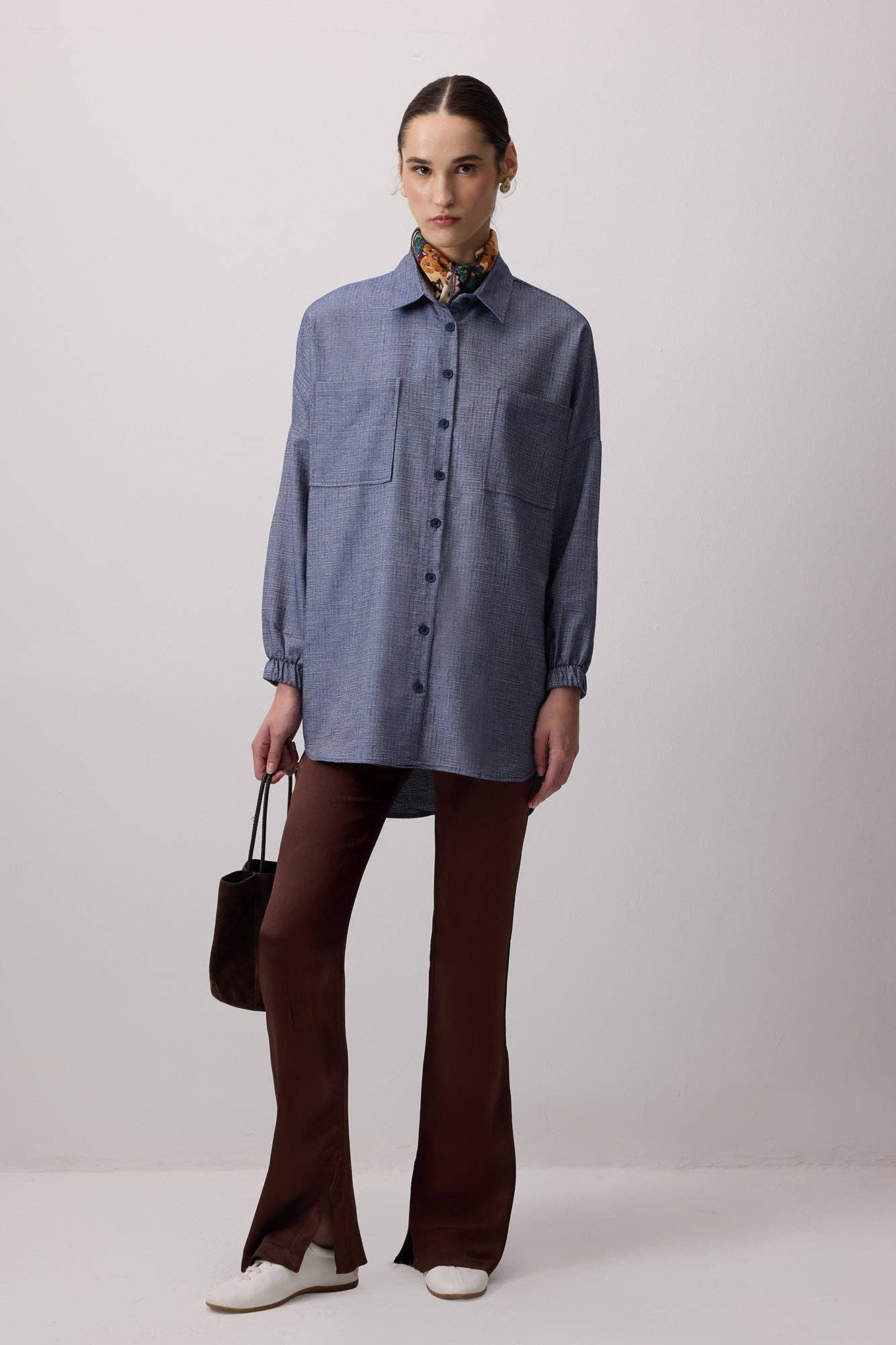 Camicia oversize blu navy da donna
