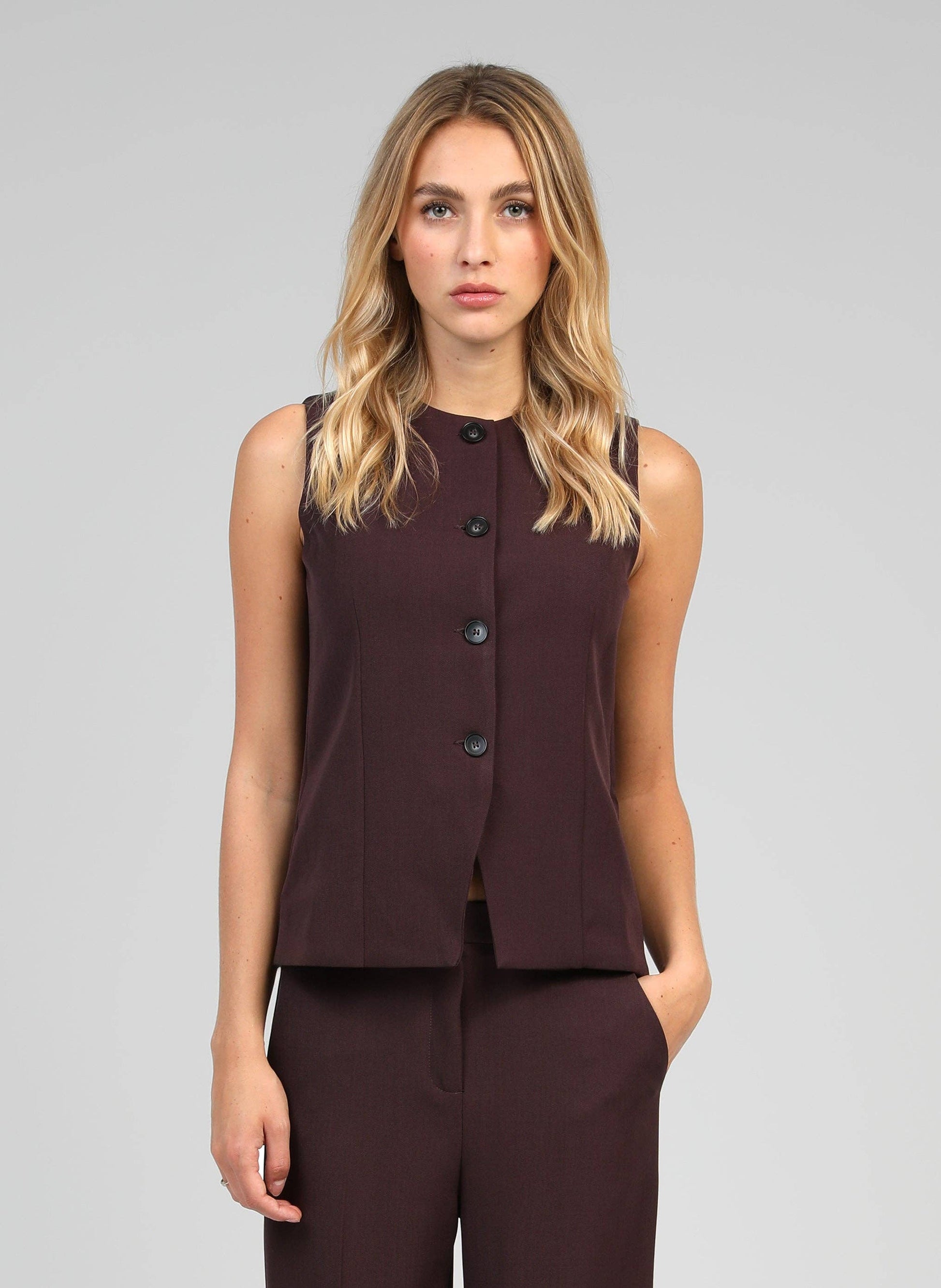 Gilet sartoriale donna Zola color vino