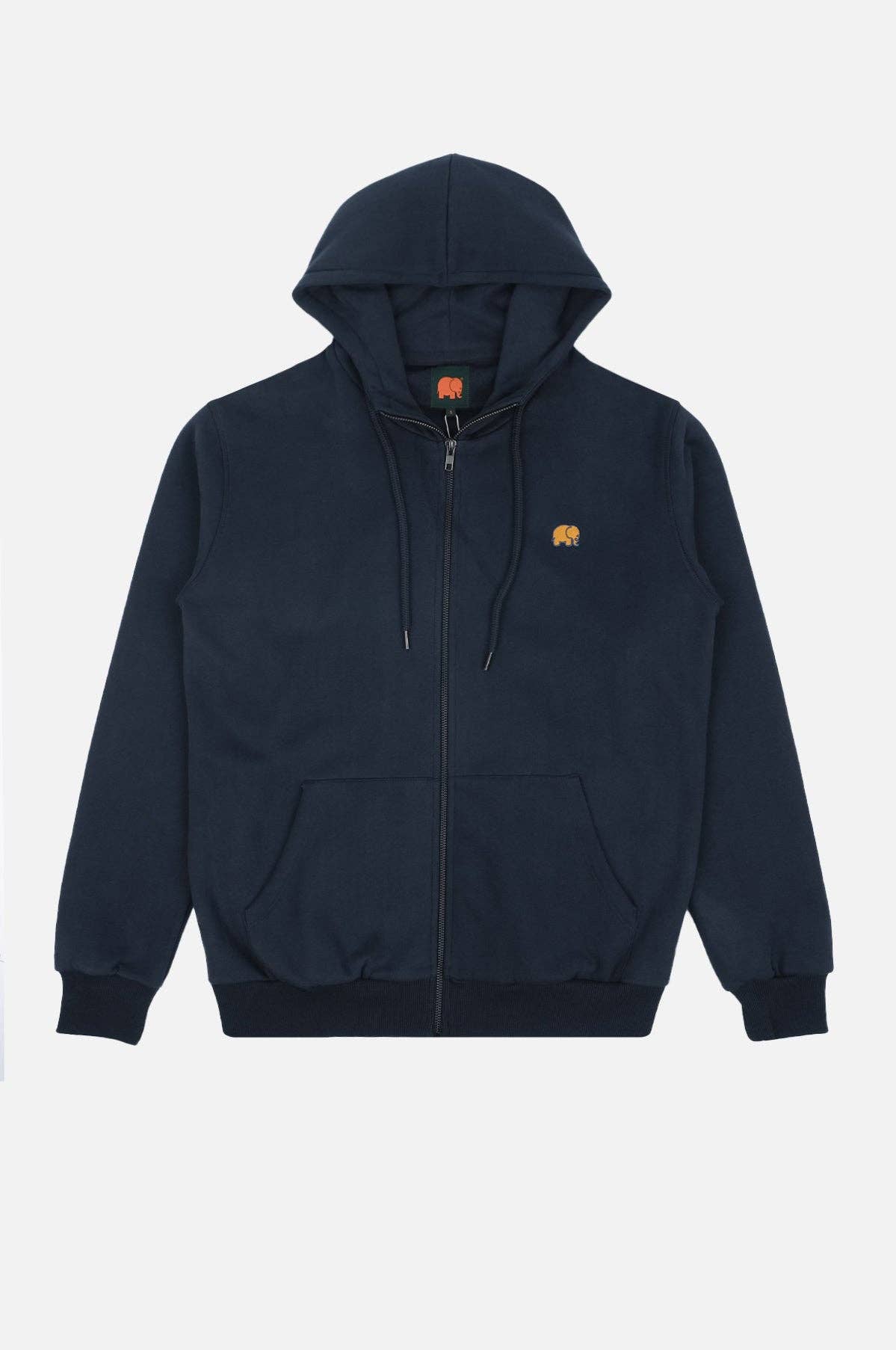 Felpa con cappuccio zip in cotone biologico Essential Blu