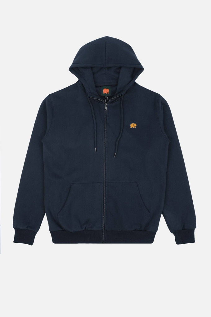 Felpa con cappuccio zip in cotone biologico Essential Blu