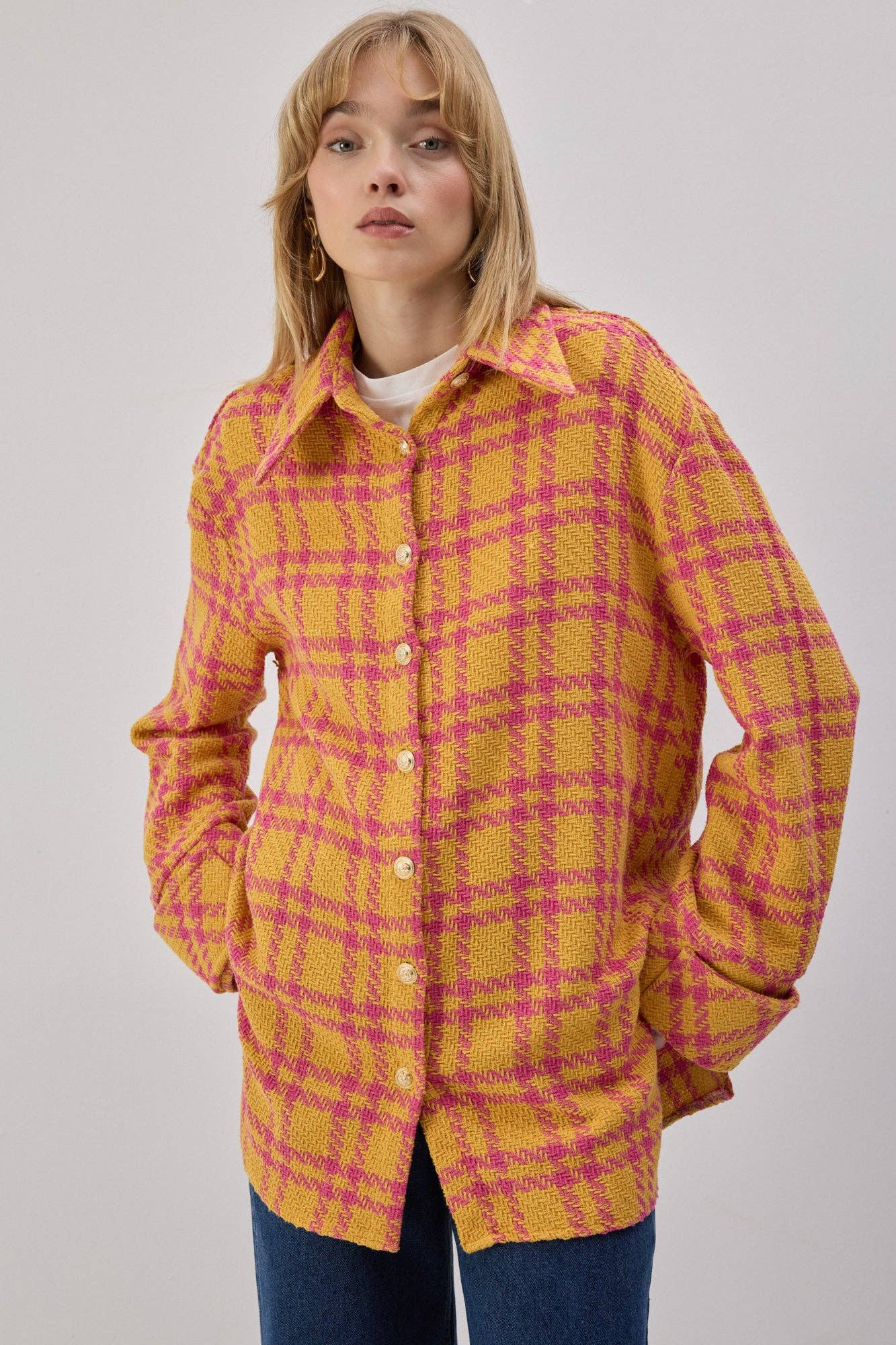 Camicia in tweed a quadri