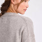Cardigan Edith in lana d’agnello grigio pietra