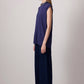 Top senza maniche blu navy in viscosa morbida