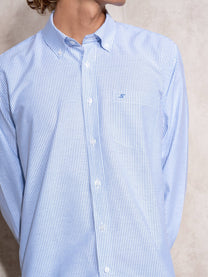 Camicia uomo a righe in cotone e poliestere