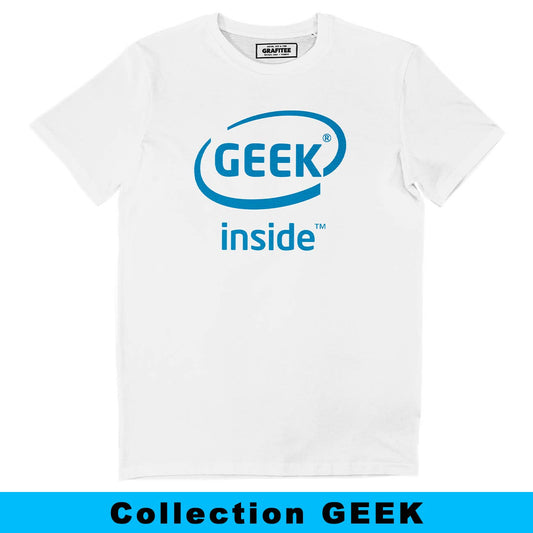 T-shirt "Geek Inside" in cotone biologico con stampa logo