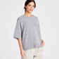 Maglione in lana d’agnello biologica a maniche corte grigio mélange