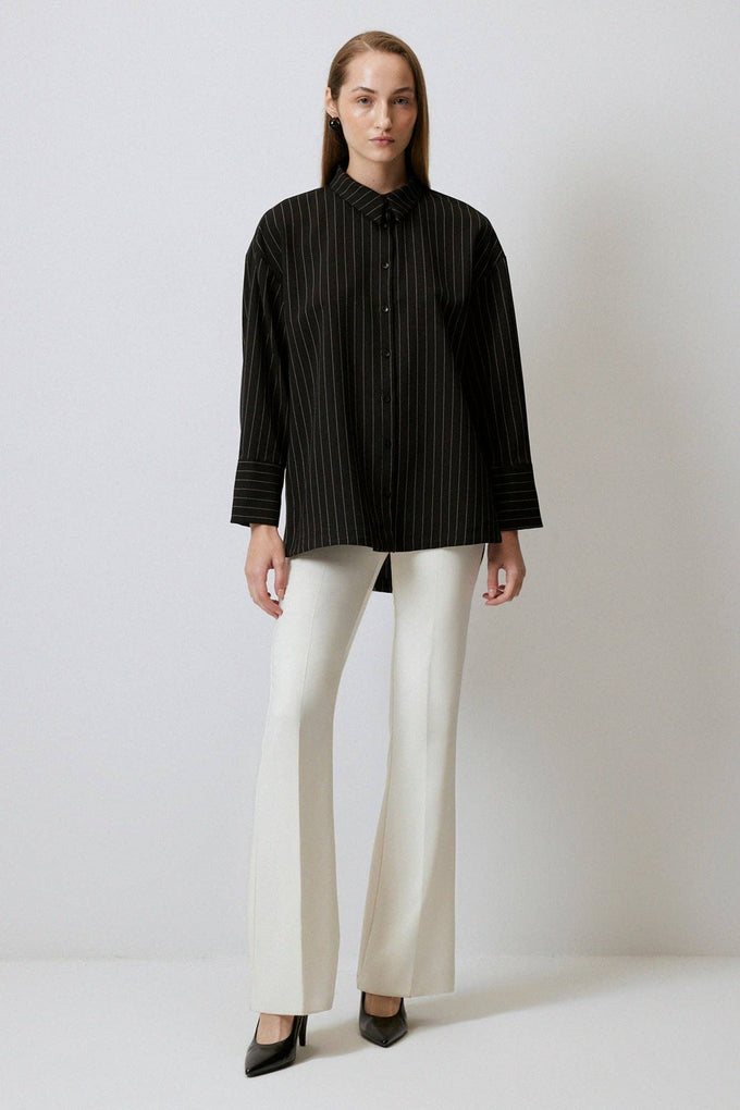 Camicia oversize a righe sottili