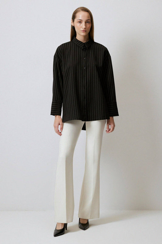 Camicia oversize a righe sottili
