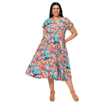 Abito midi estivo floreale multicolore