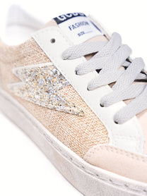 Sneakers con glitter a contrasto