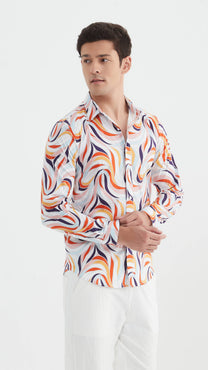 Camicia fantasia premium slim fit da uomo