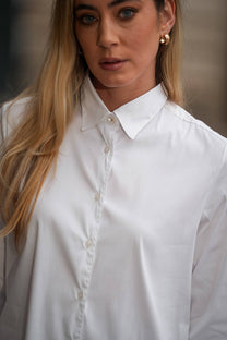 Camicia bianca classica in cotone elasticizzato