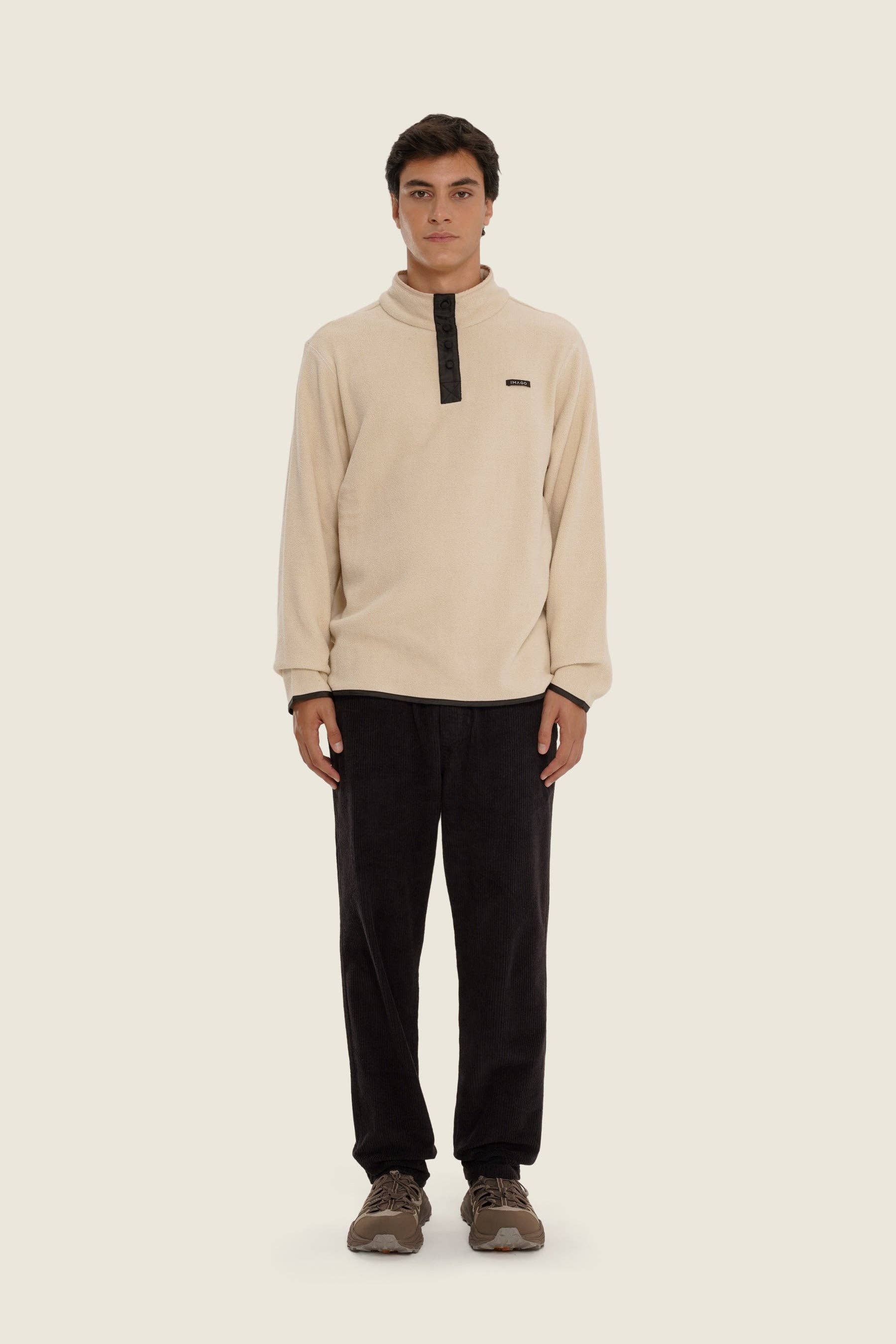 Maglione polar beige unisex in cotone organico