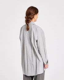 Camicia lunga a righe in popeline di cotone biologico