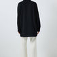 Camicia in crêpe nera con maniche a nappine