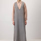 Abito salopette in denim con scollo a V