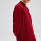 Maglione oversize a collo alto in maglia bordeaux