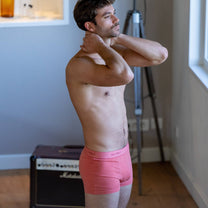 Boxer in cotone biologico rosso corallo melange