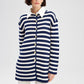 Cardigan lungo a righe con bottoni dorati
