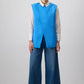 Gilet sartoriale doppiopetto in misto lino