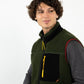 Gilet sherpa con zip in poliestere riciclato kaki