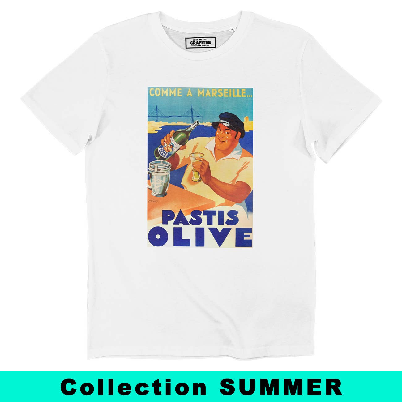 T-shirt grafica Pastis Olive Marsiglia in cotone biologico