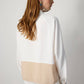 Camicia in crêpe color block