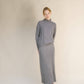 Gonna traforata in misto cashmere con maglia 3D