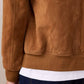 Giacca Mac in pelle scamosciata color caramello