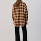 Camicia in tweed a quadri senape