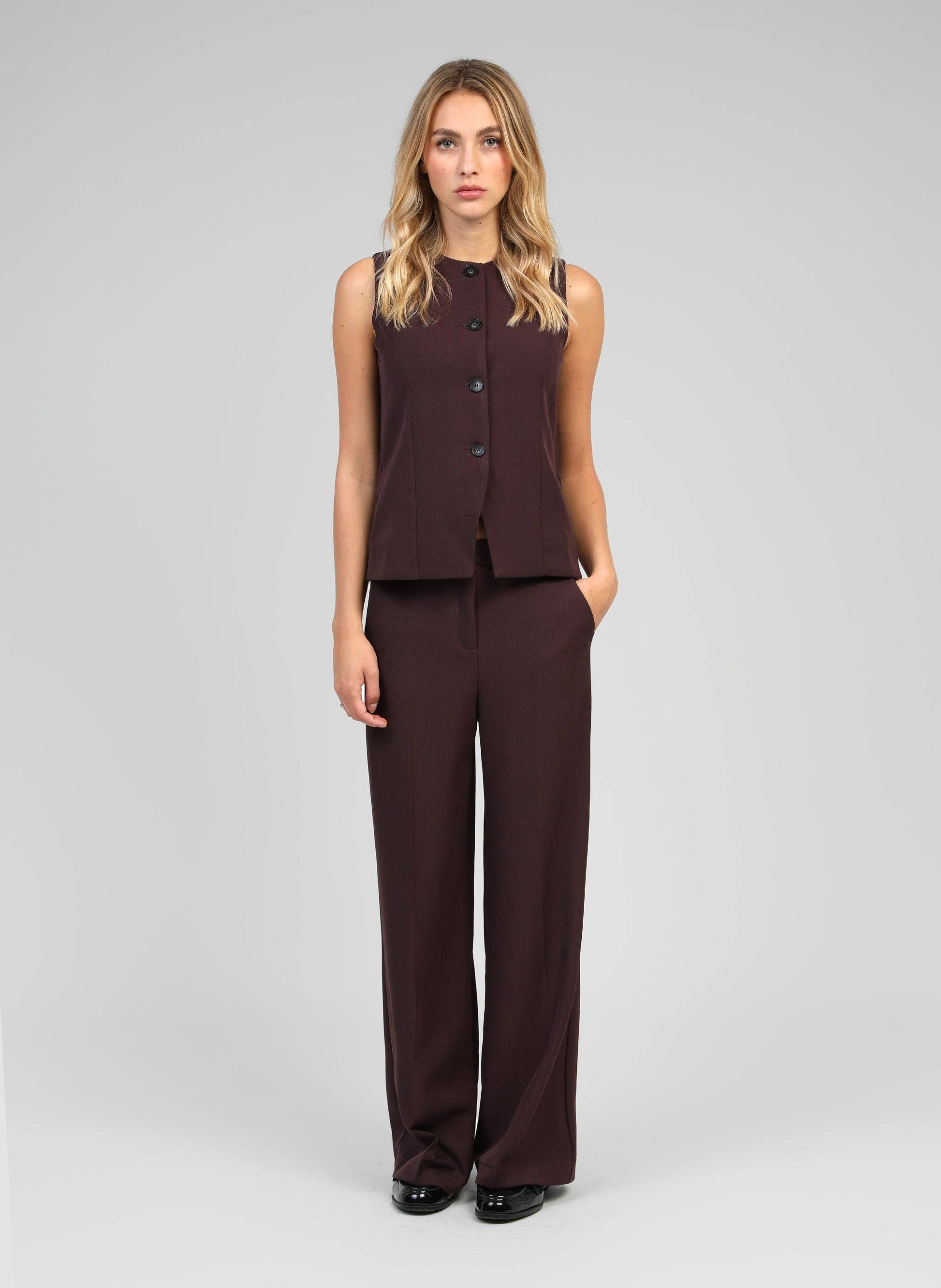 Gilet sartoriale donna Zola color vino