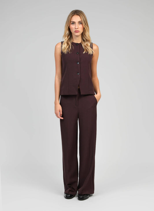 Gilet sartoriale donna Zola color vino