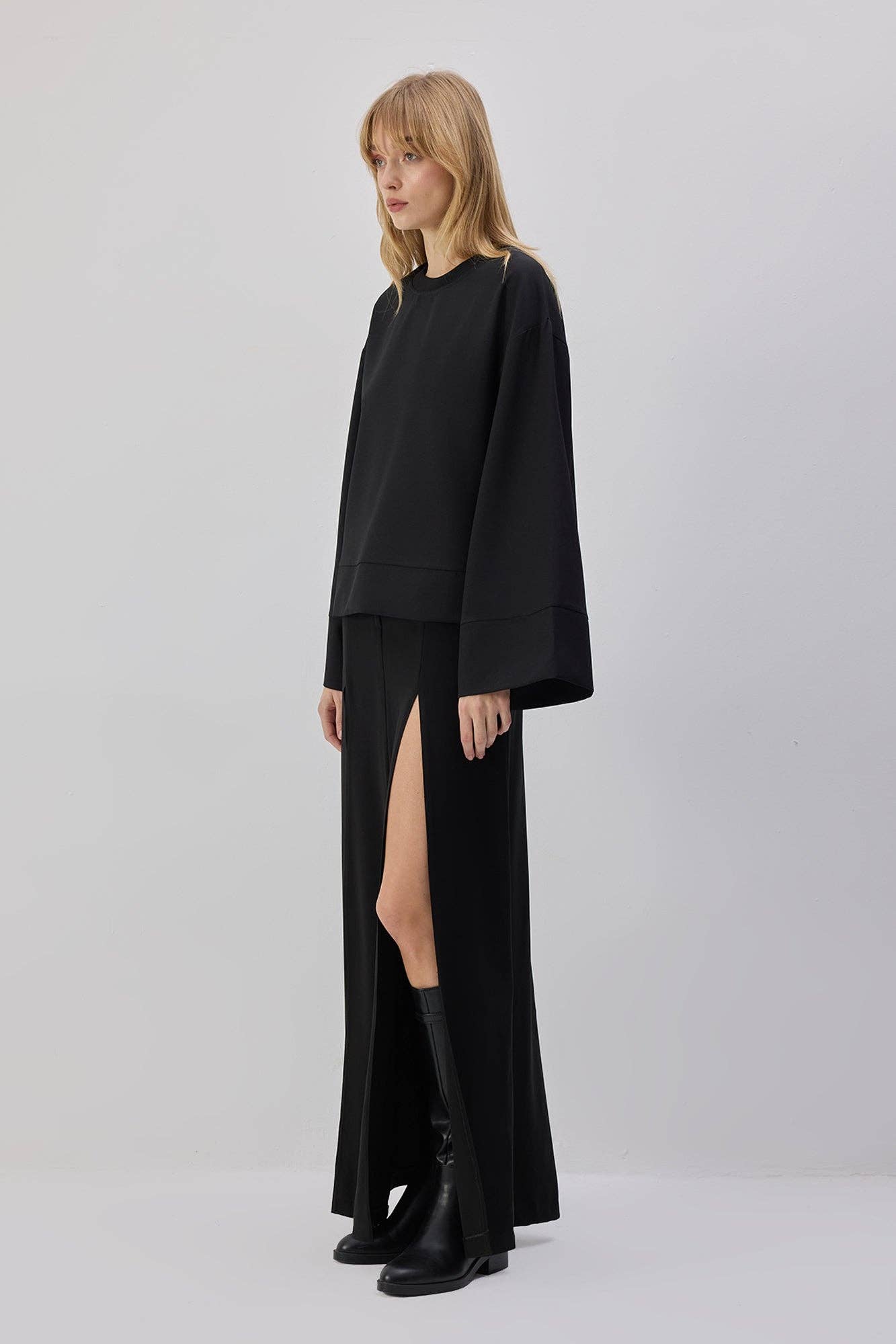 Camicia oversize minimal nera