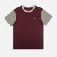 T-shirt uomo color block Nightfall Ruby in cotone organico