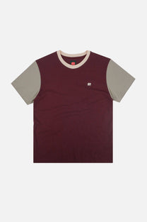 T-shirt uomo color block Nightfall Ruby in cotone organico